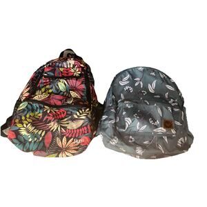 Girls / teen Backpacks Lot of 2 Floral Design Roxy & Sucipi Brand very good